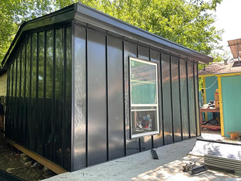 Black standing seam metal wall panels for Metal Roof Installation in Cedartown